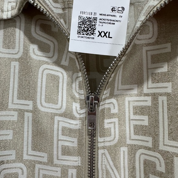 Forever 21 Beige Los Angeles Print Men's Jacket - Picture 6 of 10
